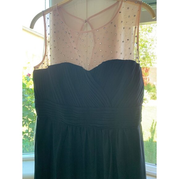 City Chic 14W Maxi Black Illusion Neck Bead Giuliana Dress New Wedding 6904 - Picture 14 of 16